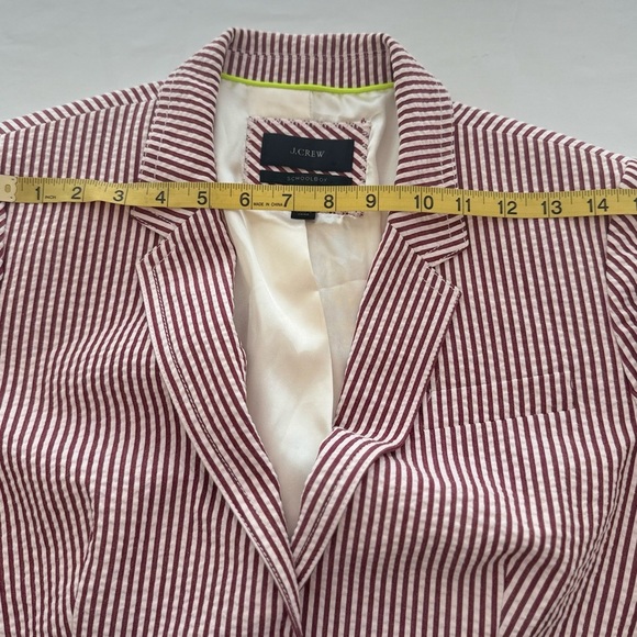 J.Crew Schoolboy Blazer Women’s 12 Red White Stripe Cotton Lined Jacket - Picture 8 of 13